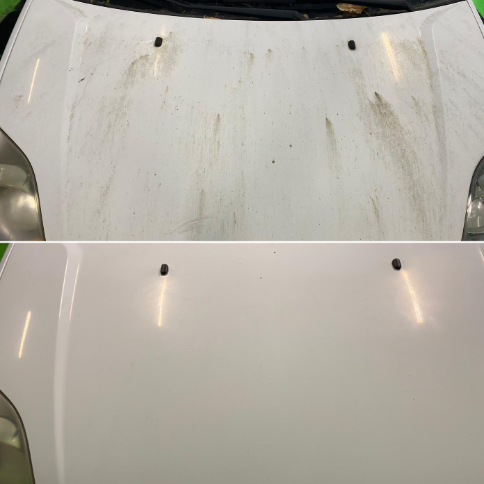avant après décontamination de la carrosserie